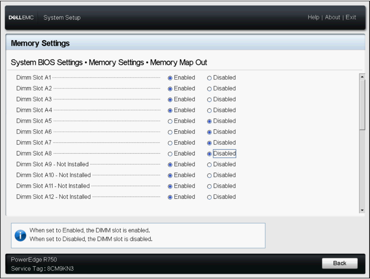 Memory Mapout Disabled