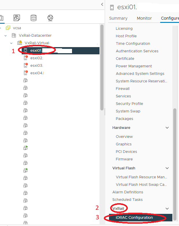 Screenshot of menu navigation