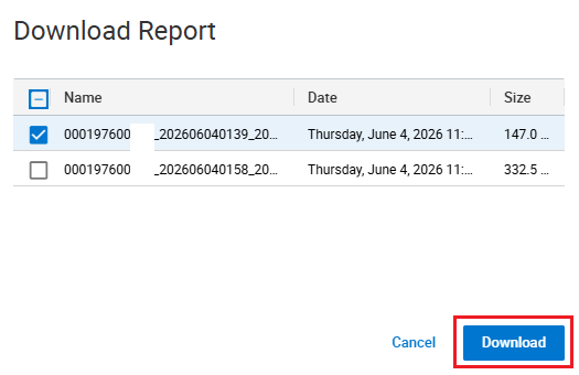 Reports lists to be downloaded