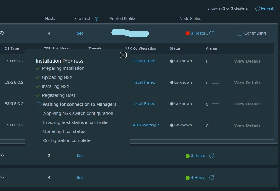 Screenshot of installation