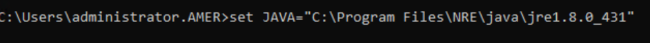 Example setting JAVA variable Windows