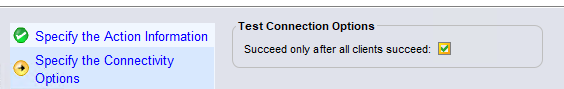Check Connectivity setting succeed only after all clients succeed