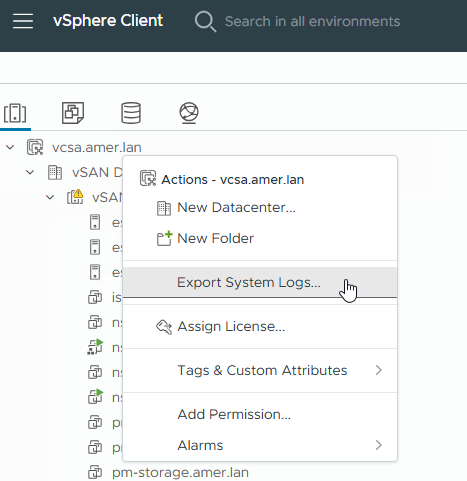 Export System Logs