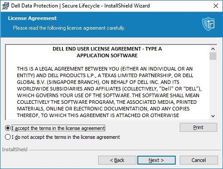 Invite du programme de désinstallation EULA