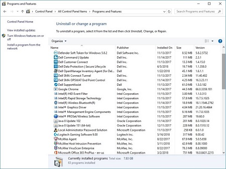 程序和功能中的 Dell Data Protection Secure Lifecycle