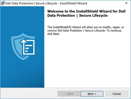 Dell Data Protection Secure Lifecycle 卸载程序欢迎屏幕
