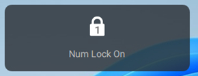 Nabídka OnScreen Display systému Windows, zapnutá funkce NumLock