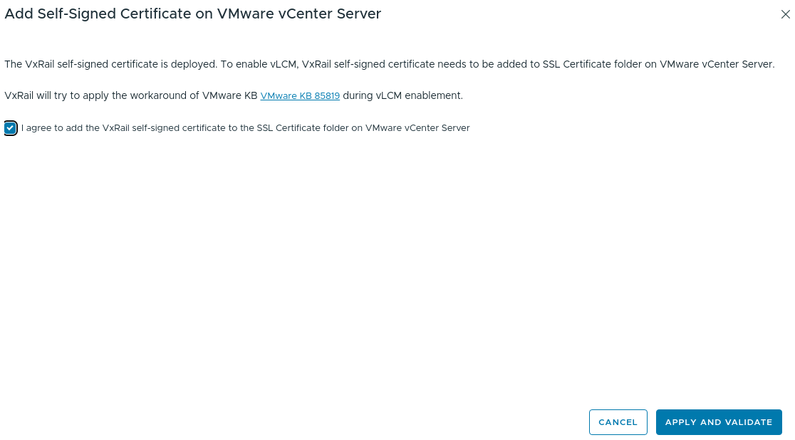 Aggiunta di una certificazione autofirmata su VMware vCenter Server