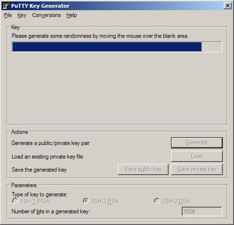 Narzędzie PuTTY Key Generator
