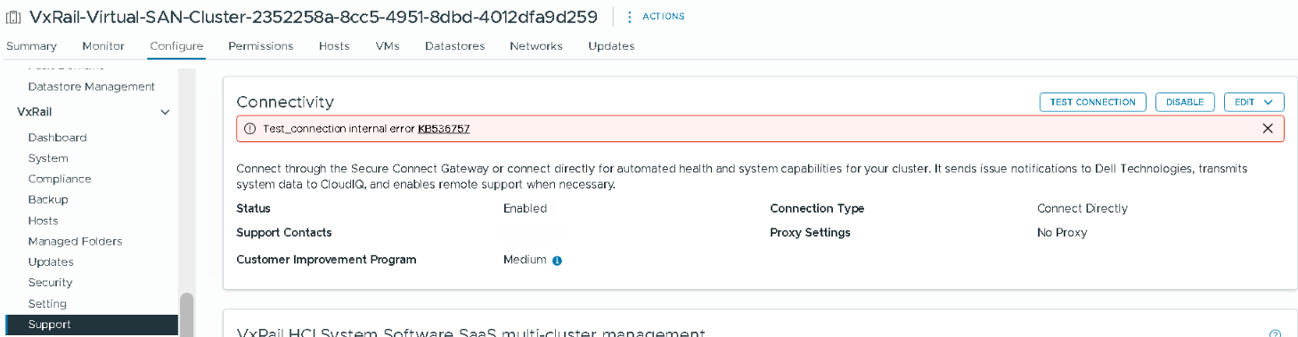 When connection is failed, there is an error displayed