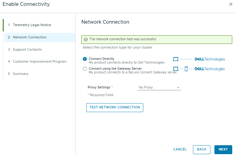 Network Connection success