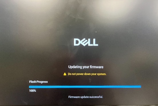 La schermata di aggiornamento del firmware si blocca al 100% di avanzamento del flash, aggiornamento del firmware riuscito