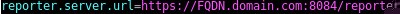 URL-adresse til udfyldt reporterserver
