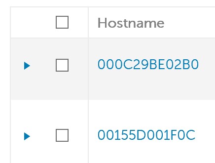 Selezione di un nome host