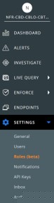 Cliccare su Settings e poi su Roles nel riquadro dei menu a sinistra.