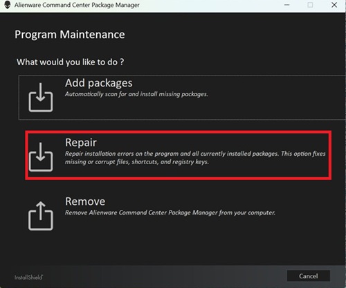Select the AWCC application