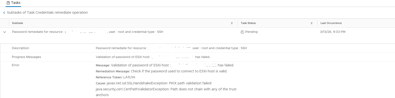 Validation of password fails