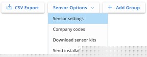 Selección de opciones y configuración del sensor