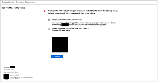 "The BIOS recovery image is missing" error