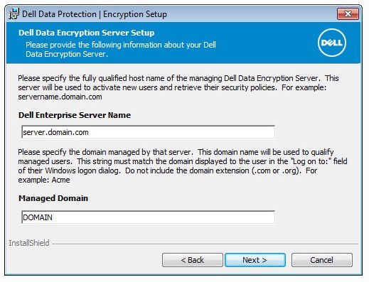 Dell Data Encryption Server 设置