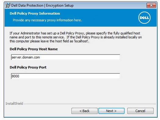 Información de Dell Policy Proxy