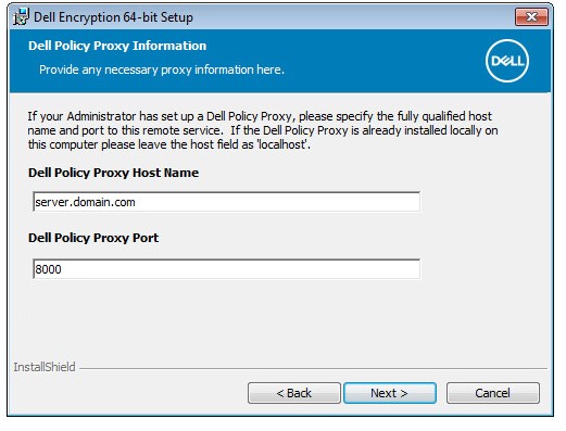 Інформація про проксі політики Dell
