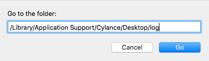 Cylance 데스크탑 로그 폴더로 이동
