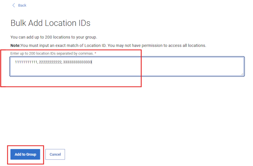Create Location Group Drawer Batch - Add to Group