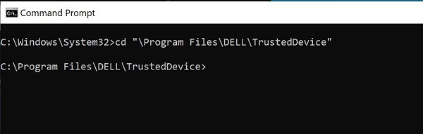 Going to the directory with the SecurityCenter Agent Console