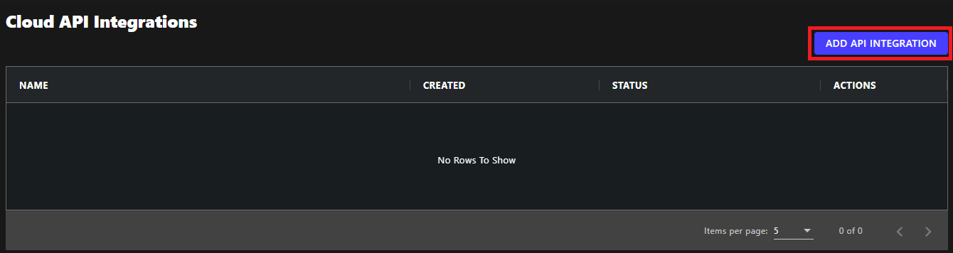 ［Add API Integration］