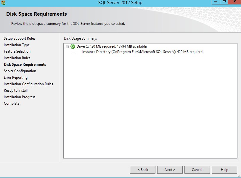 ［Disk Space Requirements］