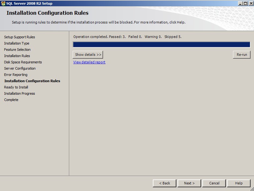 Règles de configuration de l’installation