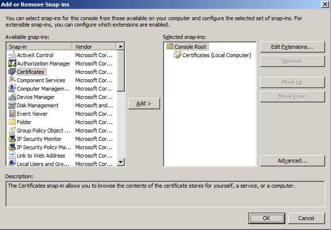 Adding Certificates