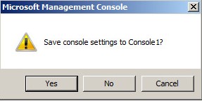 Invite des paramètres de la console