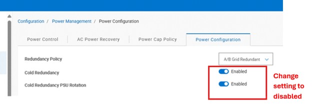 Power Configuration options