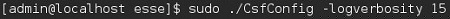 LogVerbosity del terminal