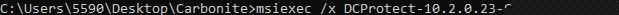 Command Prompt with the command populated