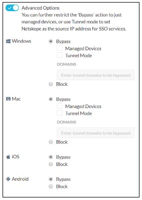 Advanced Options