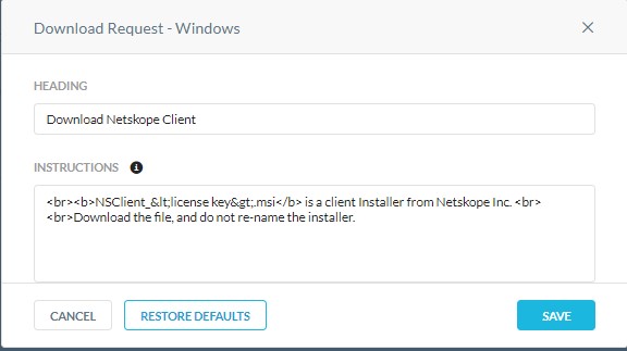 Download Request - Windows