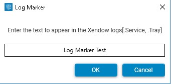 Example text and the OK button