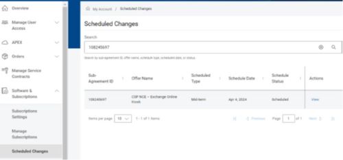 Scheduled changes