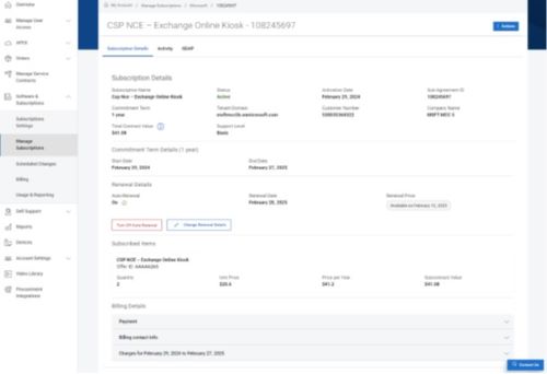 Manage subscription