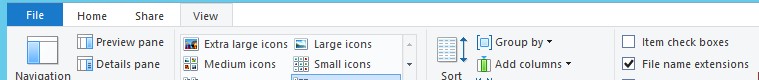 Extensiones de nombre de archivo del Explorador de Windows