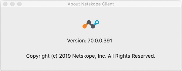 Verze v části O klientovi Netskope