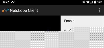 Dropdown med indstillingen Indstillinger