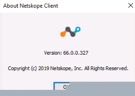 Version i Om Netskope-klienten