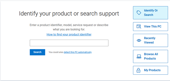 [View This PC]ボタン、[Browse All Products]、[Search]