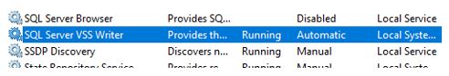 SQL Server VSS Writer-tjenesten