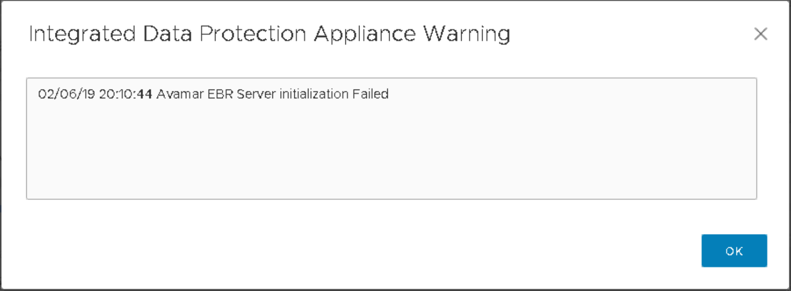 Integrated Data Protection Applianceの警告