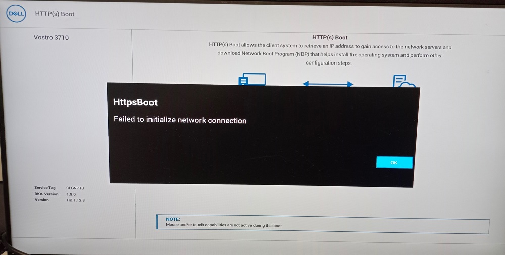 Httpsboot — сообщение об ошибке «Не удалось инициализировать сетевое подключение»